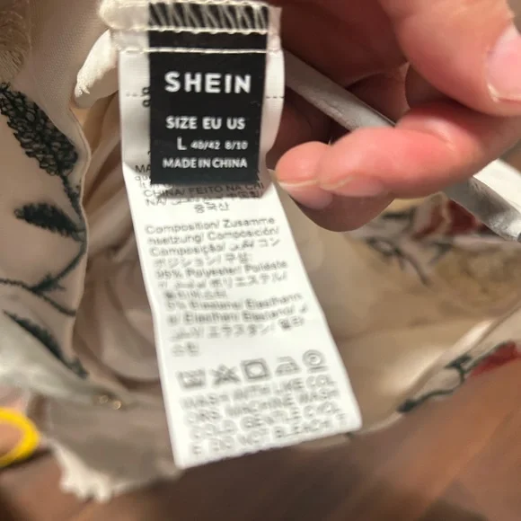 Elegant Boho Champagne Tone Floral Embroidered Patchwork Pleated Jumpsuit - Picture 5 of 9